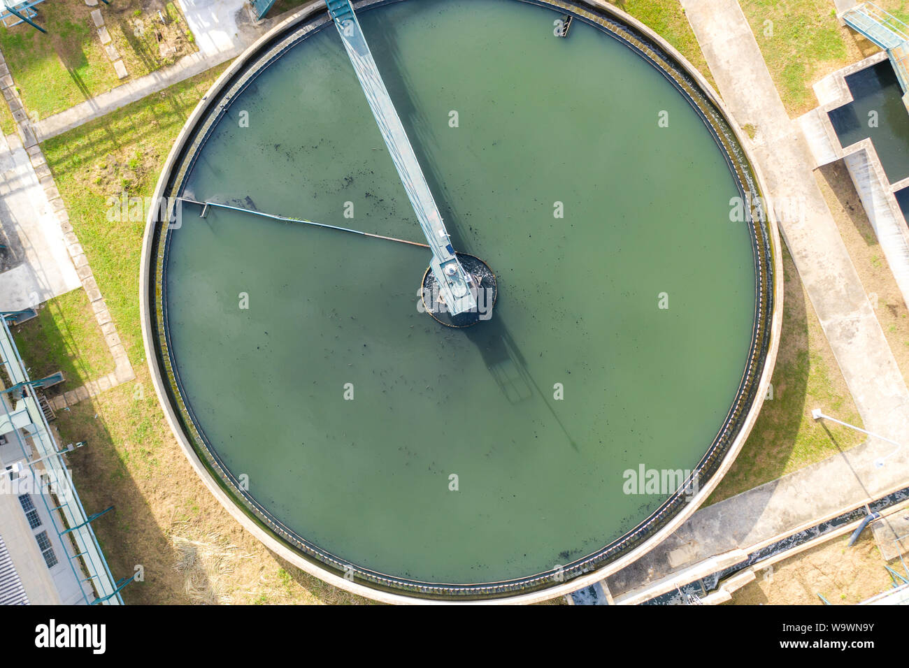 Top view of Recirculation Solid contact Clarifier Sedimentation Tank ...