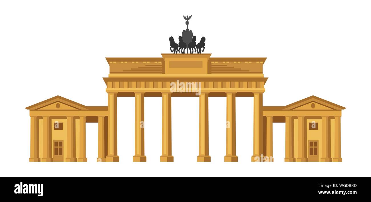 Brandenburg Gate in Berlin. German landmark illustration. Stock Vector