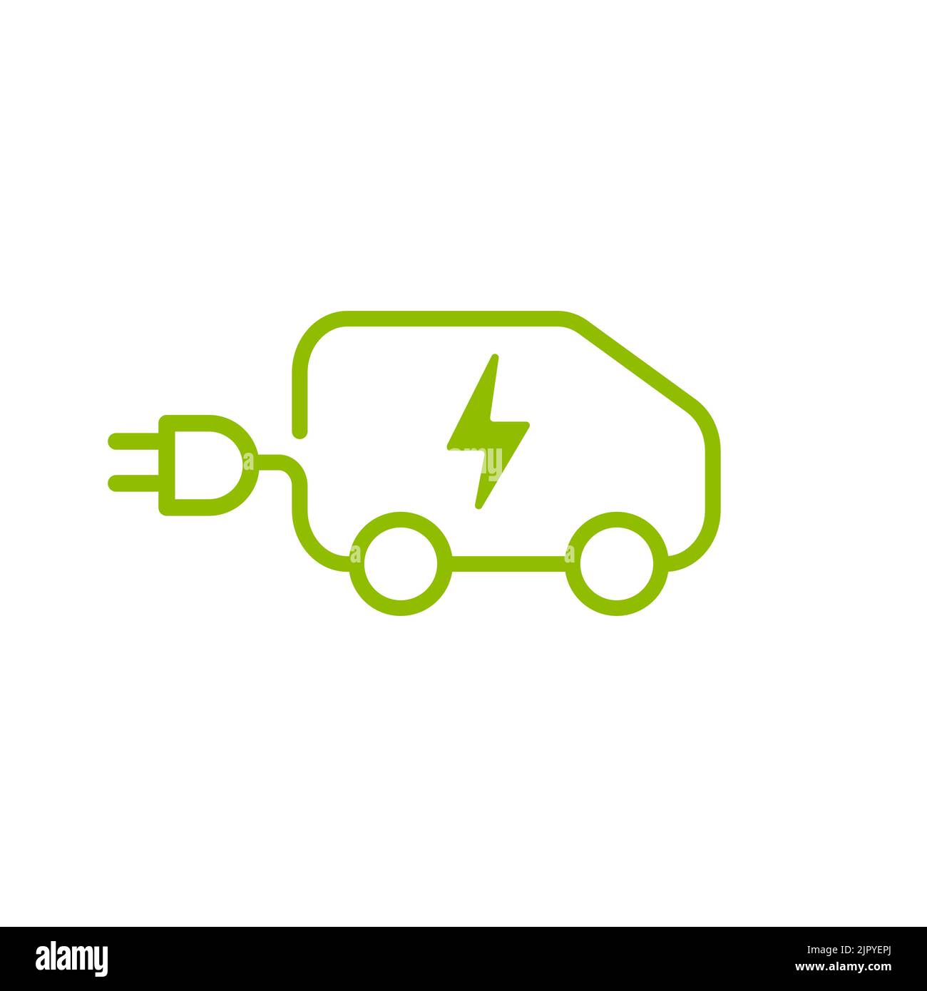 Voiture électrique avec symbole d'icône de fiche, voiture EV, vecteur véhicule écologique. Illustration de Vecteur