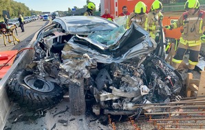 Feuerwehr Bottrop: FW-BOT: Eingeklemmte Person auf der Autobahn