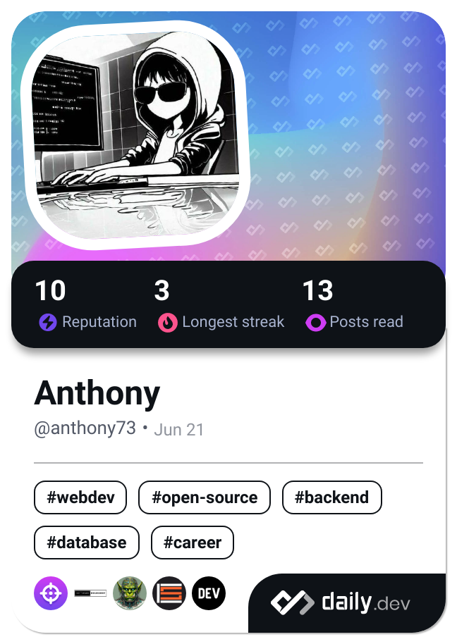 Anthony's Dev Card