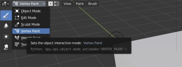 Go to Vertex Paint mode