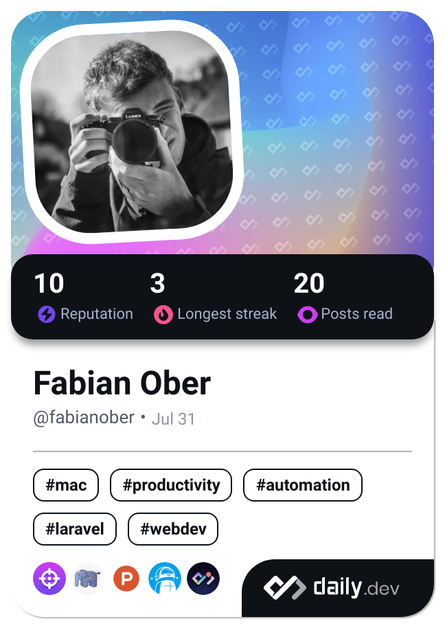 Fabian Ober's Dev Card