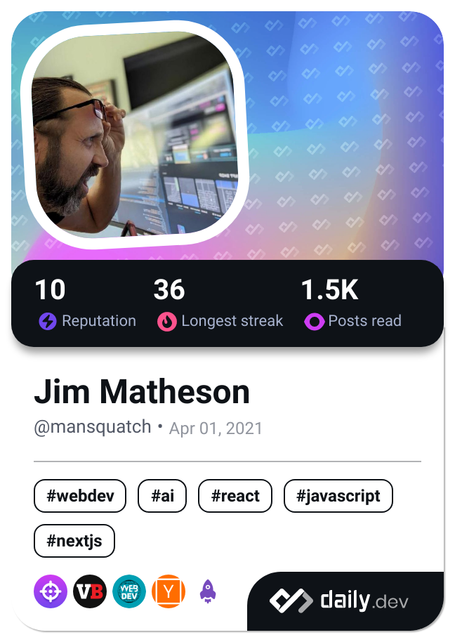 Jim Matheson's Dev Card