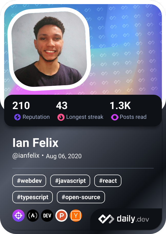 Ian Felix's Dev Card