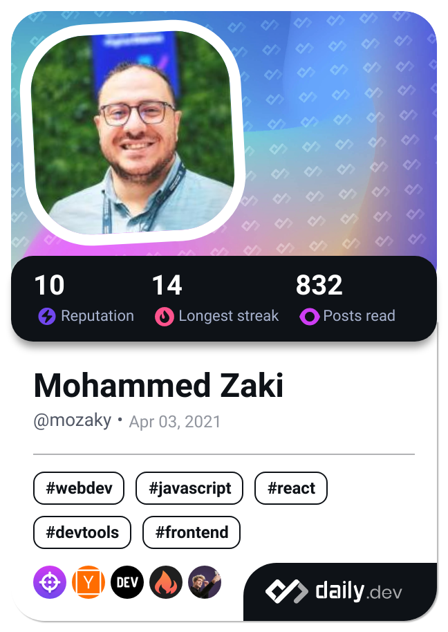 Mohammed Zaki's Dev Card