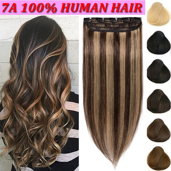 Silky Soft Clip In Human Hair 100% Real One Piece 16-22inch (13colors ...