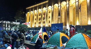 A protest action in front of the Georgian Parliament. November 2024. Photo by Inna Kukudjanova for the "Caucasian Knot"