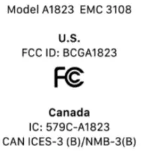 FCC ID BCGA1823 ID-Label-Location-Info-A1823