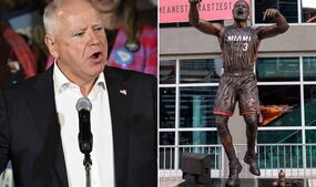 tim walz dwyane wade statue horrific