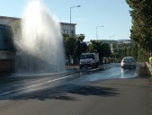 Fuite d’eau et geyser de 6 mètres de haut sur le boulevard Thiers