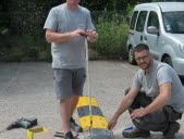 Des travaux devant le gymnase