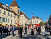 La fête nationale a été célebrée mercredi soir  par une prise d'armes un défilé un bal et un feu d'artifice