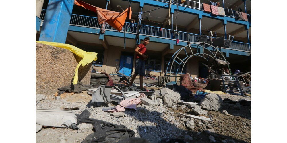 Une frappe israélienne a visé ce dimanche une école dans le centre de Gaza. Photo Sipa/Omar Ashtawy