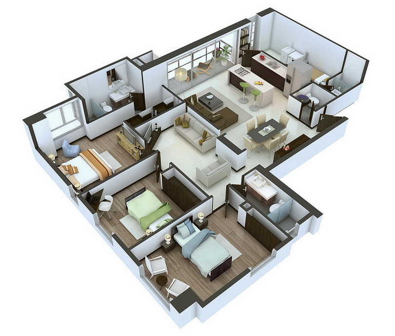 Top Modern 3 Bedroom House Plans Open Floor Plan Excellent – New Home ...