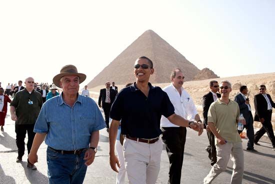 Zahi Hawass and Barack Obama