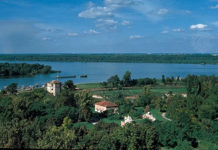 Sava and Danube rivers' confluence