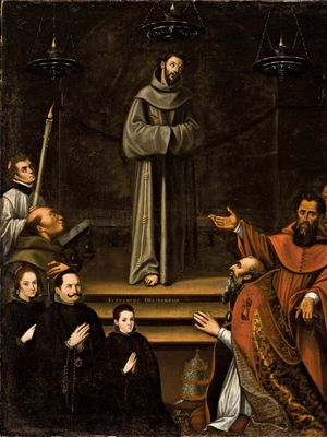 Montúfar, Antonio: Saint Francis of Assisi Appearing Before Pope Nicholas V, with Donors