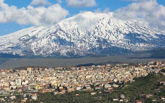 Mount Etna and Bronte, Italy