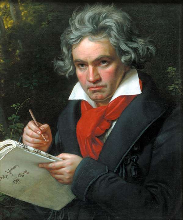 Portrait of Ludwig van Beethoven by Josef Karl Stieler. (composers, music)