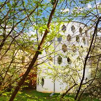 Famous house of architect Melnikov on Arbat street in Moscow Russia