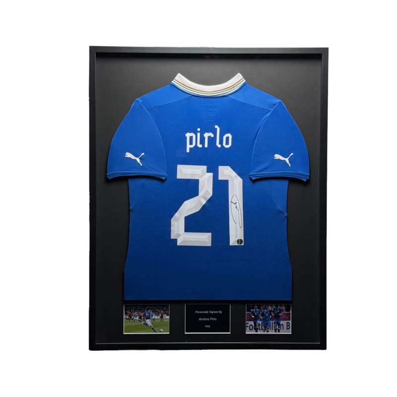 Andrea Pirlo's Italy 2012/13 Signed And Framed Shirt