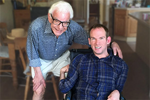 Image shows left to right: Barry Cryer, Josh Barry