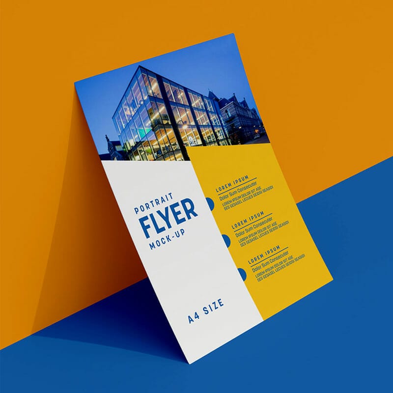 Free Leaning Against Wall Flyer Mockup PSD » CSS Author