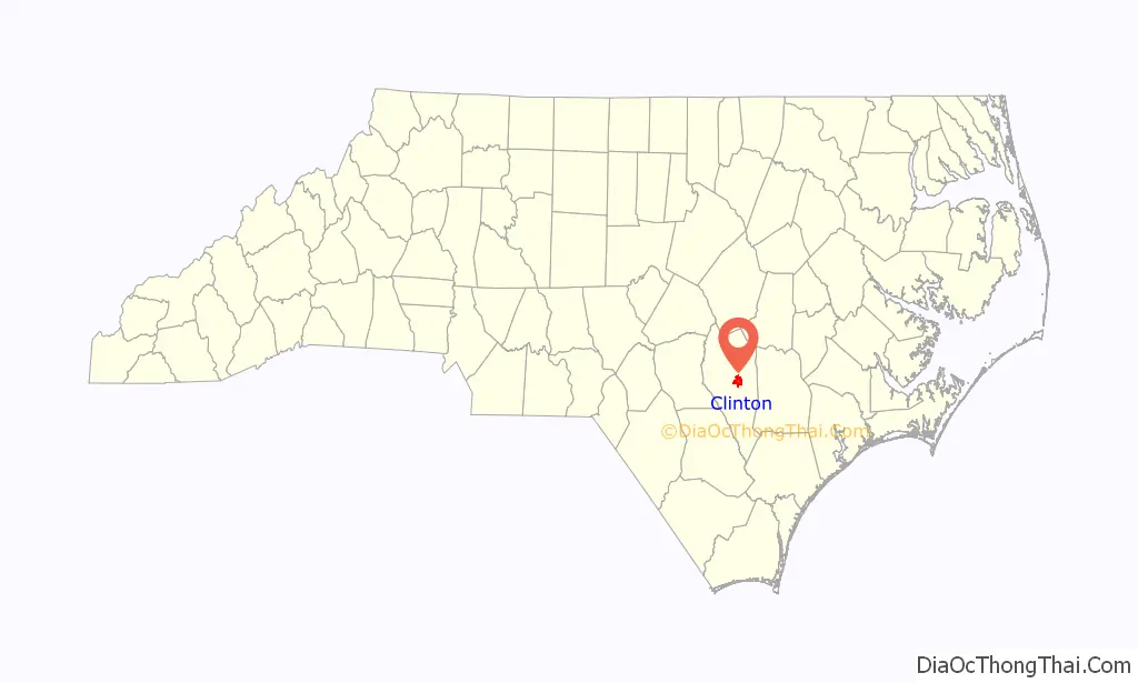 Map of Clinton city, North Carolina