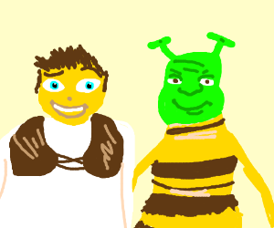 Shrek's head on Barry B. Benson and vice versa - Drawception