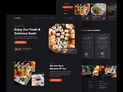 Restaurant Landing Page dark figma food food landing page food order food website landingpage restaurant restaurant website sushi ui website