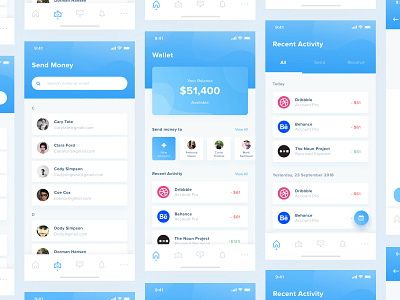 Financial App app balance bank bank card blue finance ios iphone ui wallet