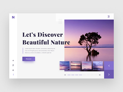 Travel website design nature photography sunset travel ui web design website