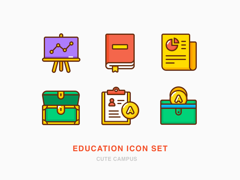 Education icon set by Guo Kai on Dribbble