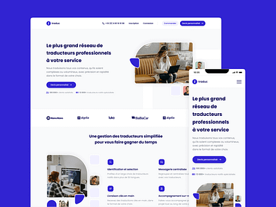 Traduc.com - Landing page desktop landing page language mobile traduc translate