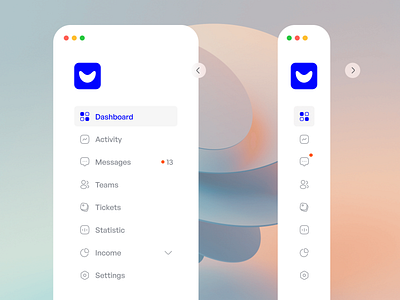 Minimal Sidebar Navigation for Dashboard | Light Theme clean clean ui dashboard navigation design icon light light theme menu minimal minimal sidebar navigation sidebar ui ui design user interface ux ux design web webdesign