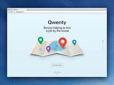 Qwenty redesign find geo geolocation help house job landing location map pin site
