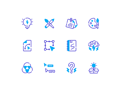 Creative Design Icon Set artwork creative design thinking icon icon design icon set iconography illustration ui