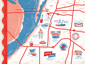 Memphis diner map / Ebony Magazine by Matt Stevens on Dribbble