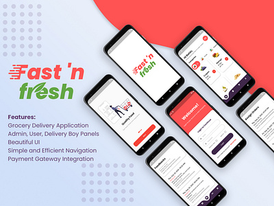 Fast n' fresh - Grocery App UI/UX admin android app beautiful design ecommerce grocery login login page login screen logo mobile mobile app register register screen shopping sign in ui uiux ux