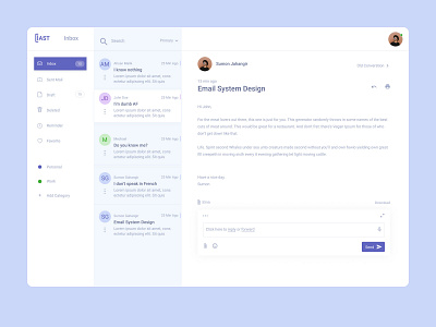 Inbox Re-design for email admin page design application design dashboard design email design email system design saas uiux design web design
