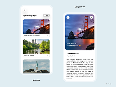 Itinerary DailyUI 079 design ui