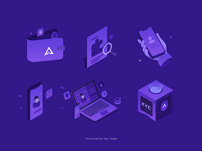 icons crypto icons illustration isometric kyc vector wallet