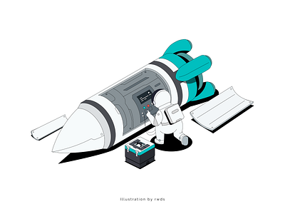 Rocket crypto illustration isometric repair vector web3