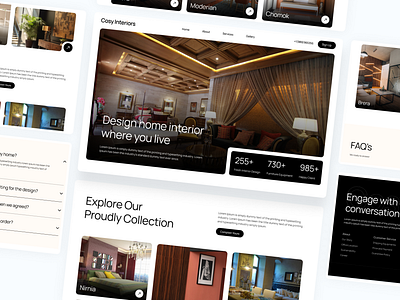 Interior Design Agency Landing Page Website agency website architecture best web design company website creative website design agency home decor interior agency interior architecture interior design landing page modern ui ui design ui ux design web ui web ui design webflow website design