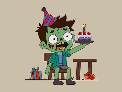 Zombie’s party animation design digital art flat design flat illustration graphic design illustration motion graphics ui