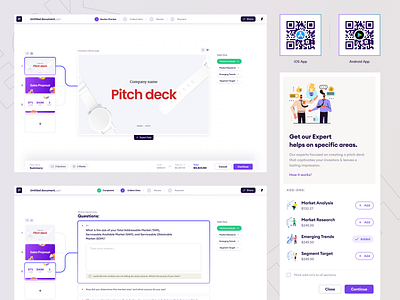 Pitch deck design tool. 3d add ons ai app dashboard download enterprise graphic design landing page motion graphics pepperistic pitch deck product design project qr code saas studio tool u ui