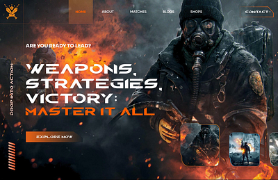 Landing Page - Game animation app design battlefield design figma figma design game game development game website gaming design gaming landing page gaming platform illustration landing page game prozyner rifat ony ui ux war game website design