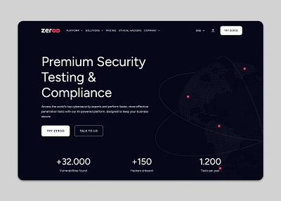 Zerod Website Redesign animation cybersecurity cybersecurity design hacking pentesting scan tools security testing ui ux web design web ui webflow