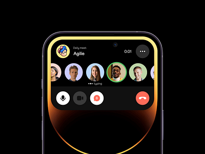 Dynamic Island - Group call animation app apple call clean design dynamic group call interaction ios island mobile ui ux widget